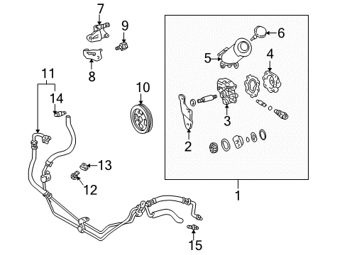 2002 Toyota 4Runner P/S Pump & Hoses, Steering Gear & Linkage Diagram