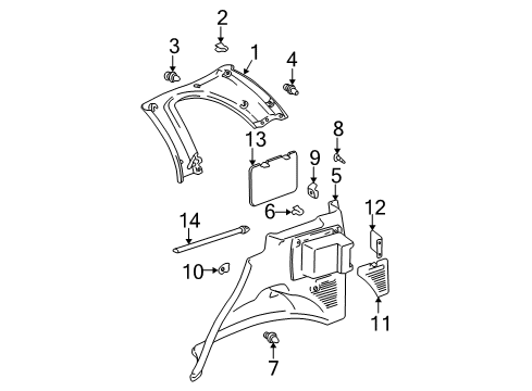 2004 Toyota RAV4 Interior Trim - Quarter Panels Diagram