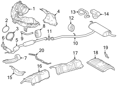 2023 Toyota Crown Exhaust Components Diagram
