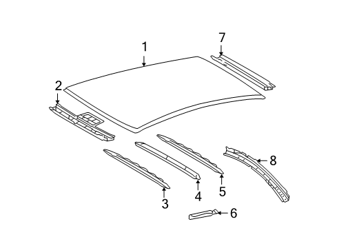 2008 Toyota Solara Roof & Components Diagram 2 - Thumbnail