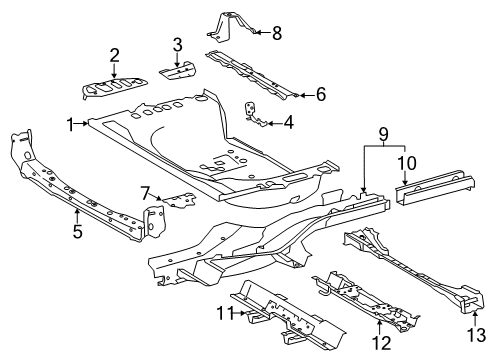 2015 Toyota RAV4 Rear Body - Floor & Rails Diagram