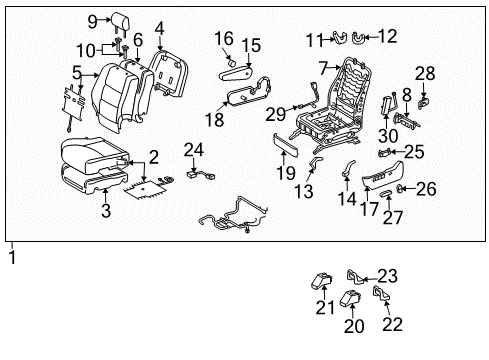 Knob, Power Seat Switch (For Slide & Vertical), Driver Side Diagram for 84921-0E010-B0