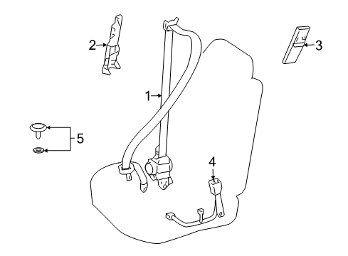 Belt Assembly, Front Seat Outer, Driver Side Diagram for 73220-60564-A5