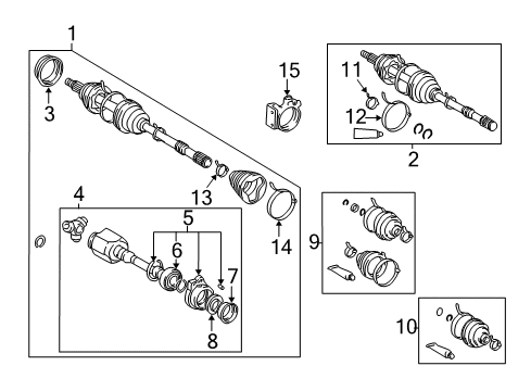 2004 Toyota RAV4 Drive Axles - Front Diagram
