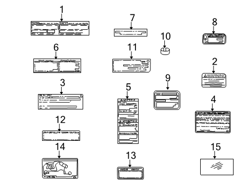 2004 Toyota Highlander Information Labels Diagram