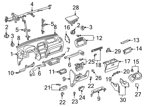 2004 Toyota RAV4 Instrument Panel Diagram