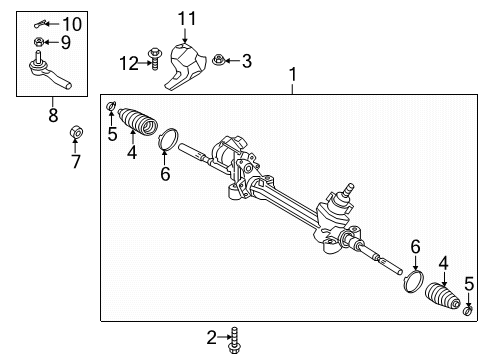 2020 Toyota Avalon Steering Column & Wheel, Steering Gear & Linkage Diagram