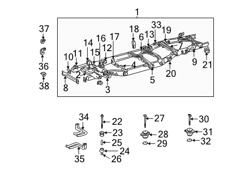 2004 Toyota Tundra Frame & Components Diagram