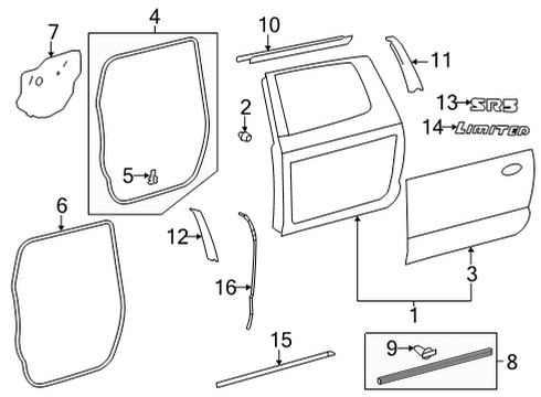 2022 Toyota Tundra Nameplate, Chrome Diagram for 75455-0C070