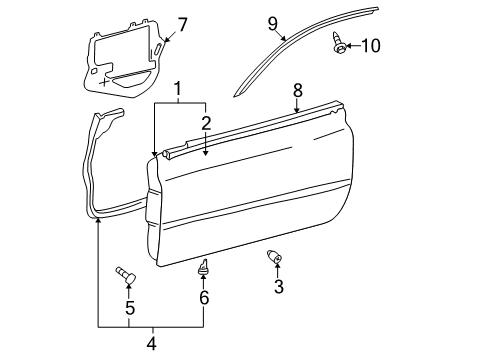 2004 Toyota Solara Door & Components Diagram