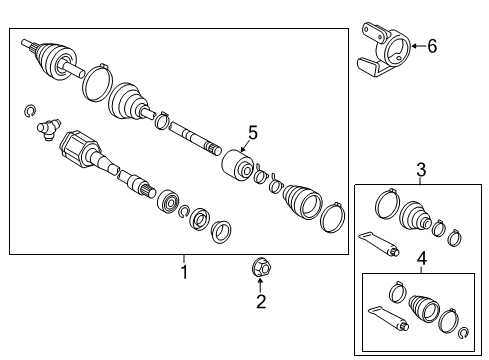 2017 Toyota Avalon Drive Axles - Front Diagram