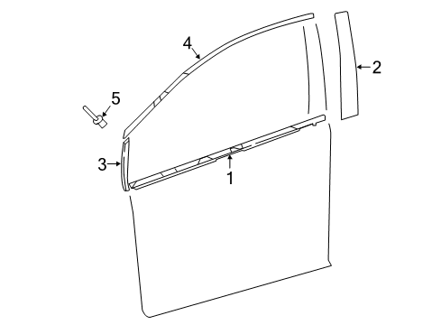 2021 Toyota Prius AWD-e Exterior Trim - Front Door Diagram