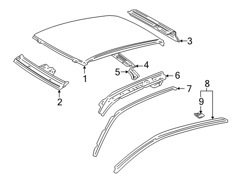 2005 Toyota Tundra Roof & Components Diagram