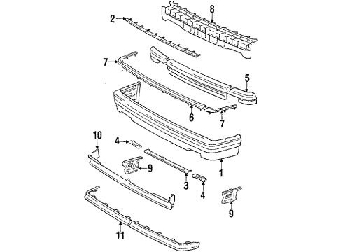 1988 Toyota Cressida Cover Retainer, Front Diagram for 52526-22011