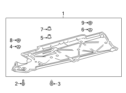 2022 Toyota Camry Under Cover & Splash Shields Diagram