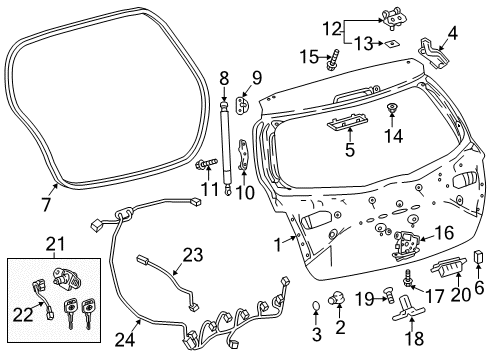 2018 Toyota Yaris Gate & Hardware Diagram