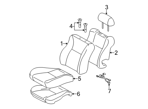 2008 Toyota Corolla Front Seat Components Diagram 2 - Thumbnail