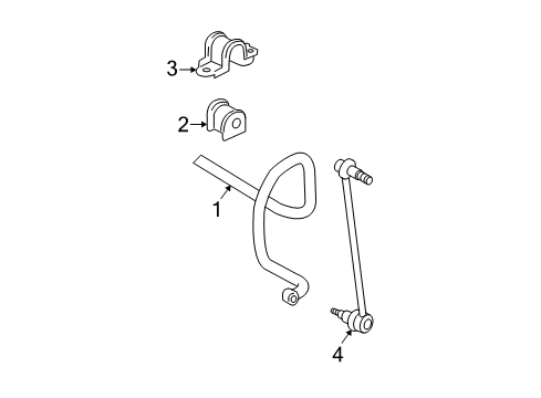 2004 Toyota Solara Stabilizer Bar & Components - Front Diagram