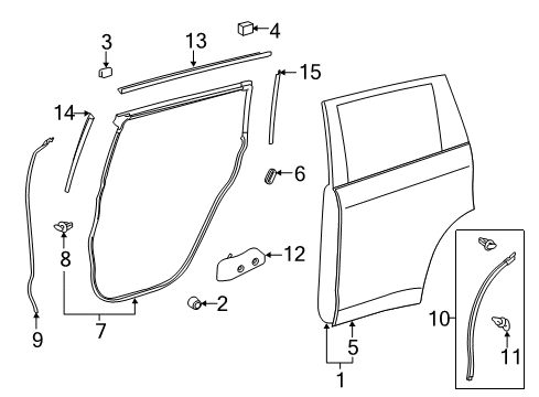 2017 Toyota Highlander Rear Door Diagram