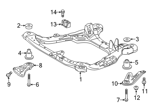 2017 Toyota Highlander Suspension Mounting - Front Diagram