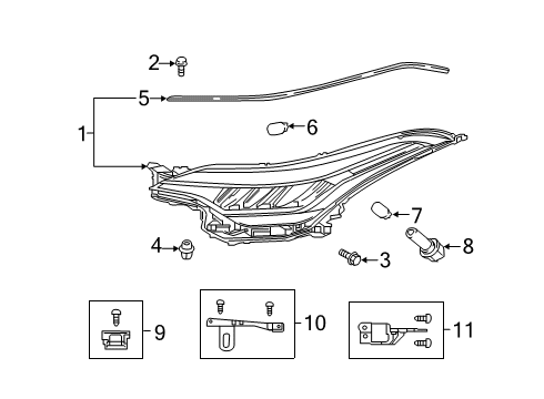 2022 Toyota C-HR Headlamp Components Diagram 1 - Thumbnail