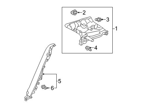 2022 Toyota Corolla Interior Trim - Quarter Panels Diagram