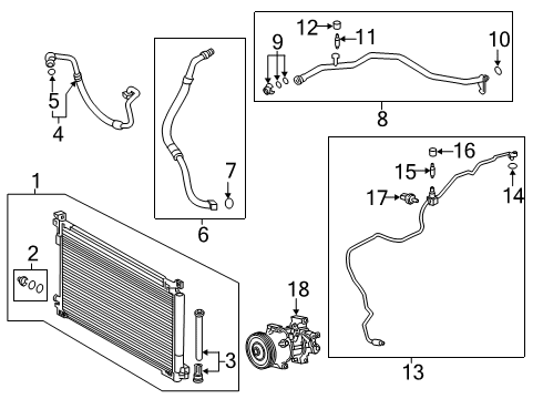 2022 Toyota Corolla A/C Condenser, Compressor & Lines Diagram 3 - Thumbnail