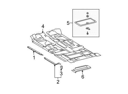 2004 Toyota Tundra Insert, Rear Diagram for 58571-0C020