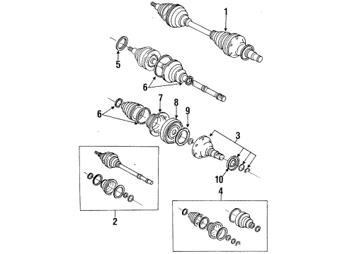 1991 Toyota Celica Drive Axles - Front Diagram