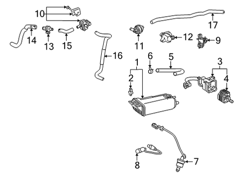 Canister Assembly, Charcoal Diagram for 77730-42010