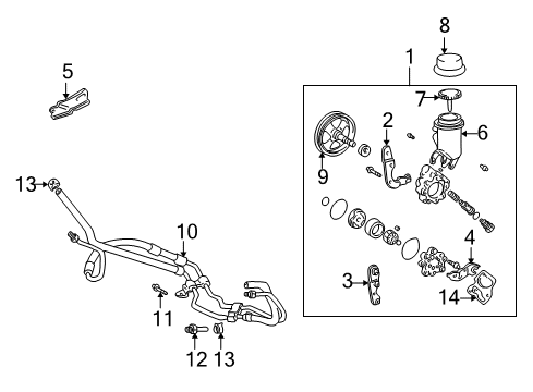2006 Scion xA P/S Pump & Hoses, Steering Gear & Linkage Diagram