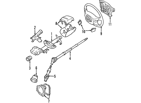 2000 Toyota RAV4 Steering Column & Wheel, Steering Gear & Linkage Diagram