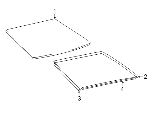 2004 Toyota Celica Lift Gate - Glass & Hardware Diagram