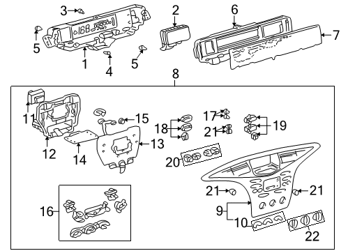 2002 Toyota Prius A/C & Heater Control Units Diagram