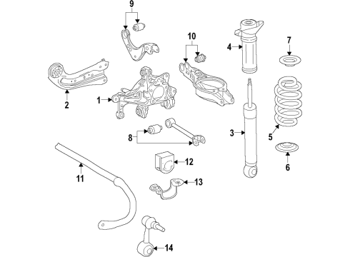2018 Toyota C-HR Stabilizer Bar, Rear Diagram for 48812-F4010