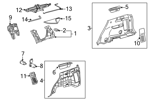 2010 Toyota RAV4 Interior Trim - Quarter Panels Diagram