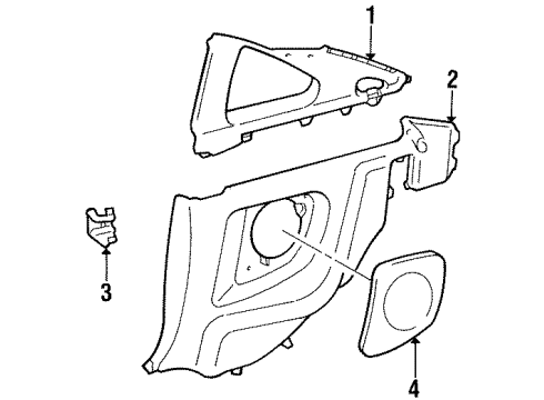1997 Toyota Supra Interior Trim - Quarter Panels Diagram