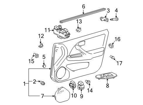 1999 Toyota Camry Window Switch, Blue Gray, Rear Diagram for 84810-AA010-B0