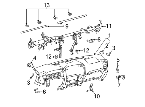 Cushion, Instrument Panel Diagram for 55359-35020