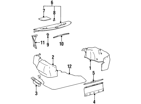 1993 Toyota Camry Interior Trim - Rear Body Diagram