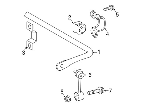 2023 Toyota Camry Stabilizer Bar & Components - Rear Diagram 2 - Thumbnail