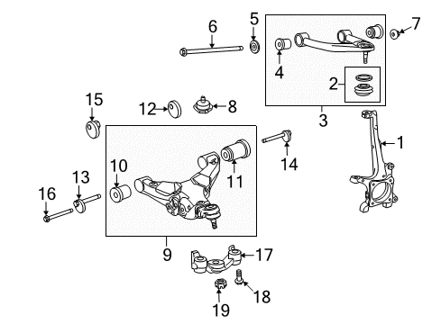 2022 Toyota Sequoia Suspension, Ctrl Arm, Ride Ctrl, Sway Bar, Struts & Components Diagram 1 - Thumbnail