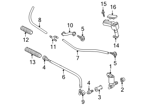 Hose, Headlamp Cleaner Washer (From Joint To Valve) Diagram for 90445-14059