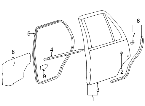 1996 Toyota 4Runner Rear Door Diagram