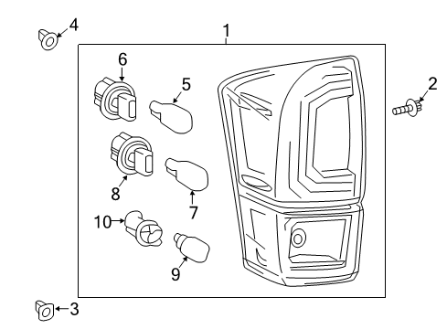 2022 Toyota Tacoma Tail Lamps Diagram