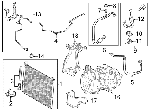 2024 Toyota Sequoia Condenser, Compressor & Lines Diagram