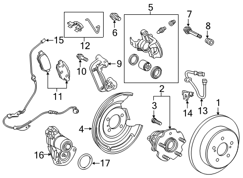 2022 Toyota Corolla Rear Hub & Bearing Diagram for 42450-02290