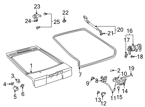 2004 Toyota Celica Gate & Hardware Diagram