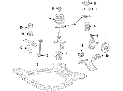 2022 Toyota Corolla Stabilizer Bar Bushing, Front Diagram for 48815-02340