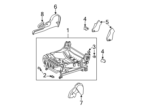 2004 Toyota Corolla Tracks & Components Diagram